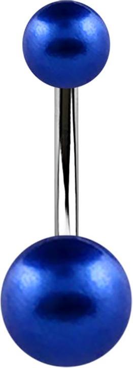 Actual product image Star Piercing Banana silver with two dark blue beads (without brass, Surgical steel 316L)