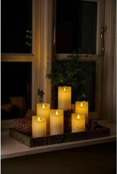 Productafbeelding Sirius Sara Adventskalender LED Kaars, Wit/Zilver/Goud, 29 cm (1 x)
