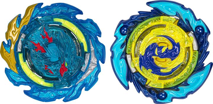 Actual product image Hasbro Beyblade Burst QuadStrike Comet Helios H8 and Tidal Pandora Epic P8 Spinning Top Twin Pack, Battle