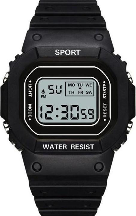 Cbx Quadro Sportuhr Digitaluhr mit Silikonarmband Schwarz (Digitaluhr)