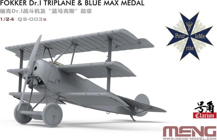 Produktbild Meng-Model Fokker Dr.I Triplane&Blue Max Medal(Lim.Edit,inc.one colle-class replic o.BlueMa