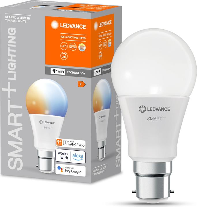 Actual product image Ledvance Smart+ Wifi Classic (B22d, 9 W, 806 lm, 1 x, F)