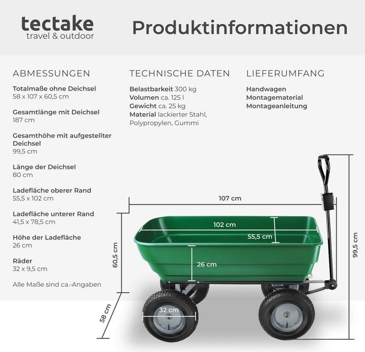 Actual product image tectake Hand Cart Tummi 125l
