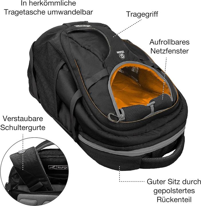 Immagine prodotto Kurgo Zaino per animali G-Train (Cane, Gatto, Lavabile, Lavabile in lavatrice, Chiusura di sicurezza, Traspirante)