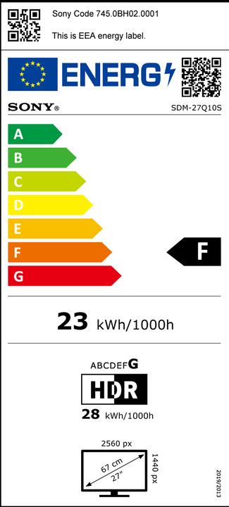 Etichetta energetica Sony Inzone M10S (2560 x 1440 pixel, 27")
