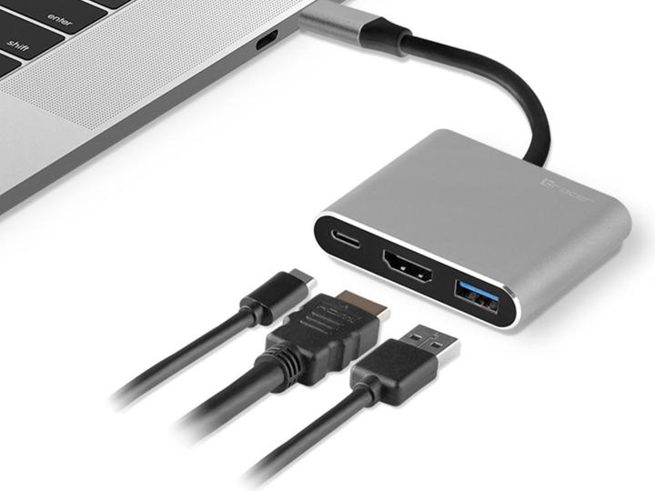 Immagine prodotto Tracer A-1 USB 3.2 Gen 1 (3.1 Gen 1) Type-C Alluminio (USB-C, 3 Porti)