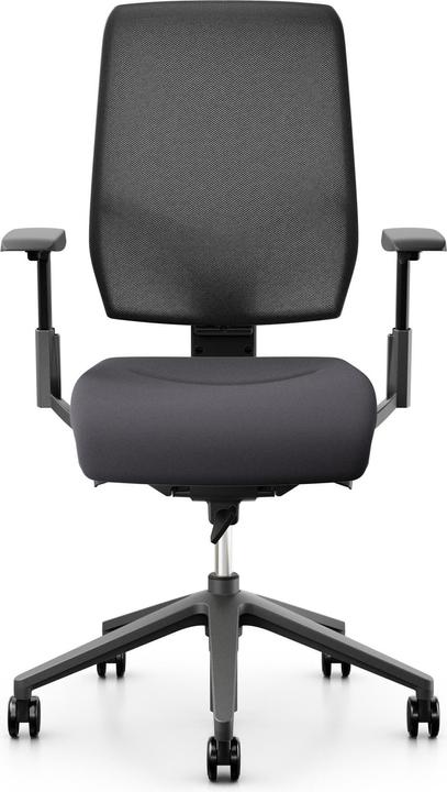 Giroflex Bürostuhl 68 mit Netzrücken und Armlehnen, Charcoal