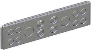 Actual product image Ensto Cubo P 400 mm wall cabinet flange with pre-stamping 4 x M16/25 and 8 x M20 and 2 x M40
