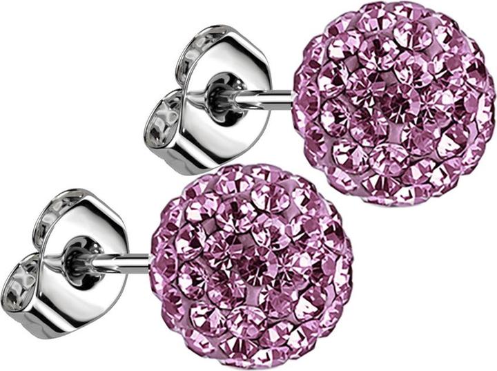 Produktbild Star Piercing Ohrstecker mit Kristallkugel violett (ohne Messing, Chirurgenstahl 316L)