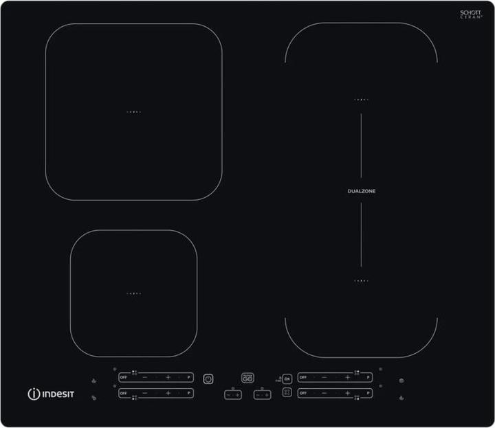 Produktbild Indesit IB 65B60 NE Schwarz Integriert 59 cm Zonen-Induktionskochfeld 4 Zone(n)