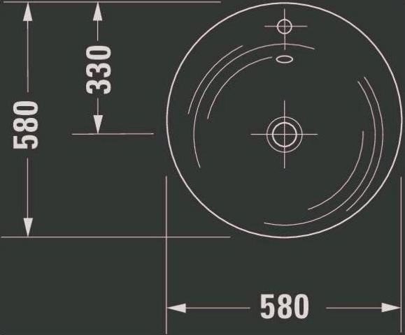 Produktbild Duravit Möbelwaschtisch STARCK 1 m ÜL HLB d= 580mm 1 Hahnloch weiss (580 mm, 580 mm)