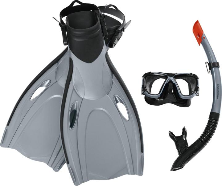 Produktbild Bestway Hydro-Pro BlackSea Snorkel & Fin Set, Adult, Half face mask, Tempered glass, Assorted colour