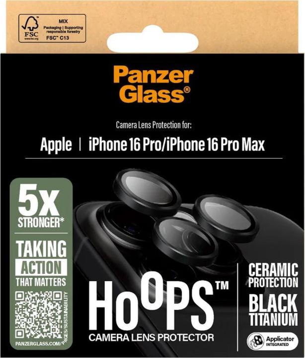 Actual product image PanzerGlass Hoops Camera Lens Protector (1 Piece, Apple iPhone 16 Pro, Apple iPhone 16 Pro Max)