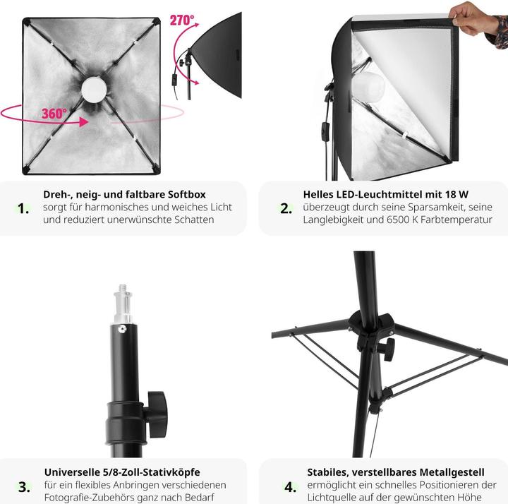 Actual product image tectake Studio light with softbox and tripod (Studio light)