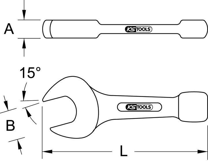 Produktbild KS Tools BRONZEplus Schlag-Maulschlüssel (100 mm)