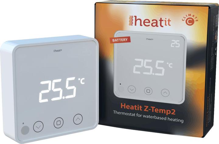 Produktbild Heatit Z-Temp2 thermostat - battery RAL 9003
