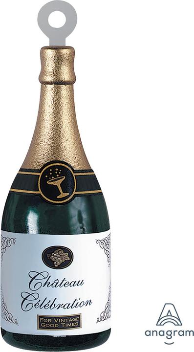 Actual product image Magni 11779 - Balloon weight champagne bottle, 226 g, height approx. 13 cm, foil balloon, helium balloon