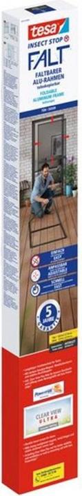 Produktbild tesa FALT Insektenschutz für Türen, grössenverstellbarer Alu-Rahmen, faltbar (100 x 220 cm)
