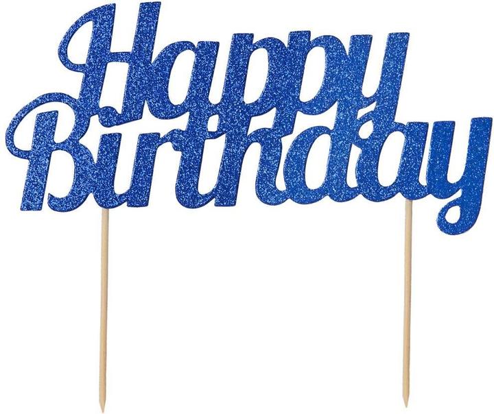 Image du produit Creative Party Décoration bleue pour gâteau d'anniversaire (1 x)
