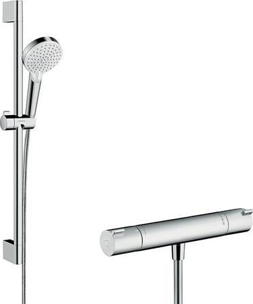 hansgrohe Ecostat 1001 CL brusetermostat (13213000) med Crometta Vario brusersaet 65 cm (26532400)