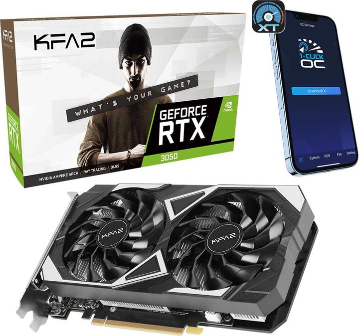 Produktbild KFA2 GeForce RTX 3050 EX 1-Click OC (6 GB)