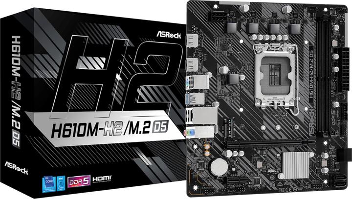Actual product image AsRock H610M-H2/M.2 D5 LGA1700 2xHDMI (LGA 1700, Intel H610, mATX)