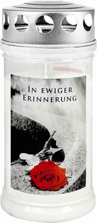 Actual product image Jeka Memorial candle "In eternal memory" in colour white, Ø 7,5x17 cm, with silver lid (1 pcs.)