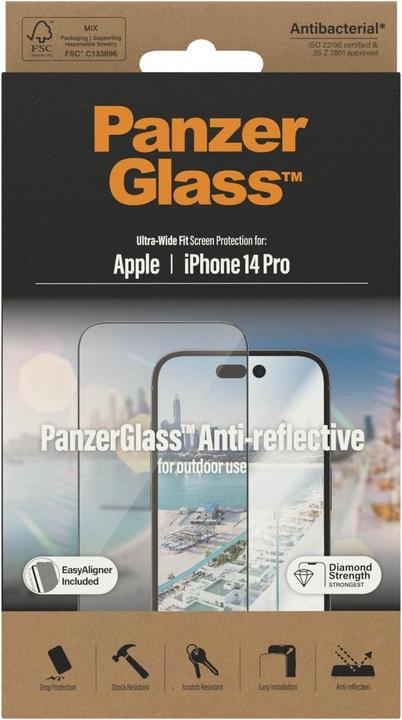 Actual product image PanzerGlass Ultra Wide Fit Anti Reflective (1 Piece, Apple iPhone 14 Pro)