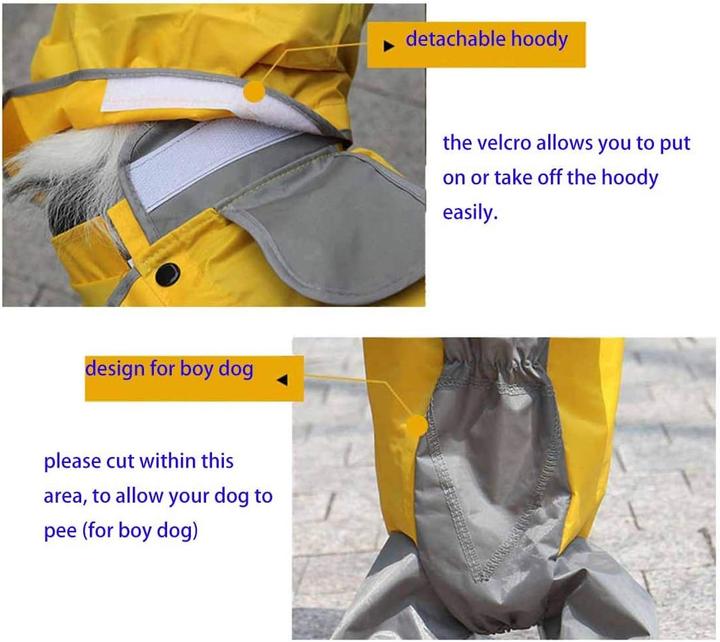 Image du produit feiling Wasserdichter Hunderegenmantel mit abnehmbarer Kapuze (20, Imperméable pour chien)