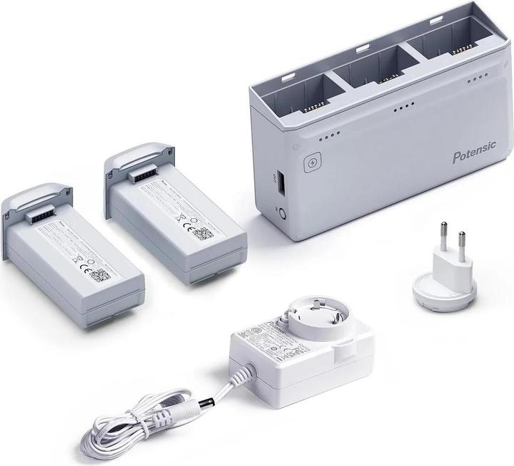 Potensic Atom Ladehub + 2 Akkus (Drohnen Ladegerät, Drohnen Akku)