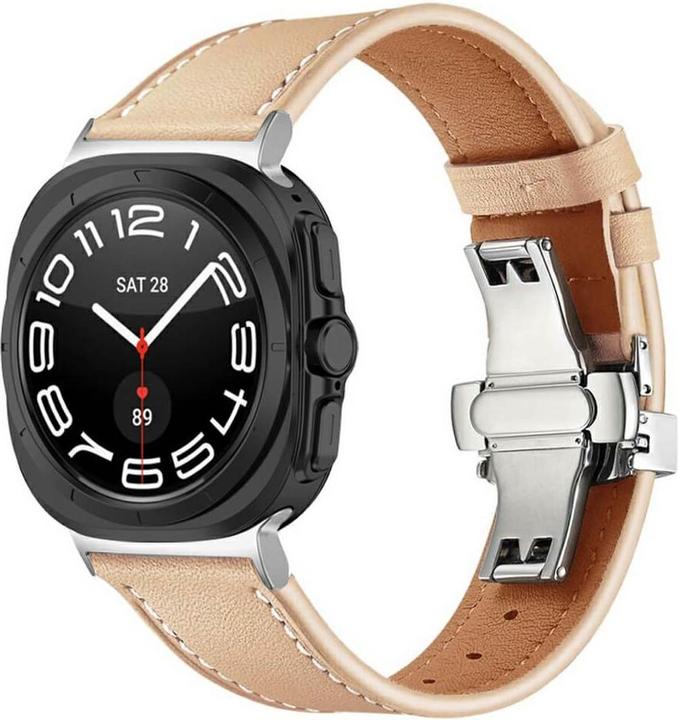 Produktbild Cover-Discount Galaxy Watch Ultra (47mm) - Lederarmband Ersatz mit Butterfly Verschluss (Leder)