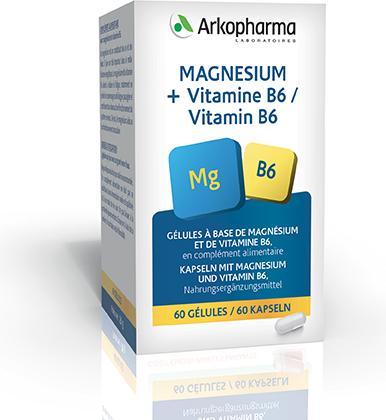 Actual product image Arkopharma Magnesium Vitamin B6 (60 Piece, Capsules, 49 g)