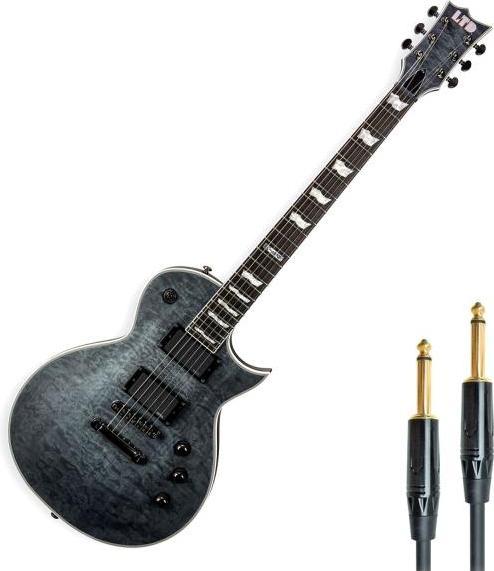 Actual product image ESP LTD EC-401 electric guitar See Thru Black with cable (Electric guitar, Mahogany)