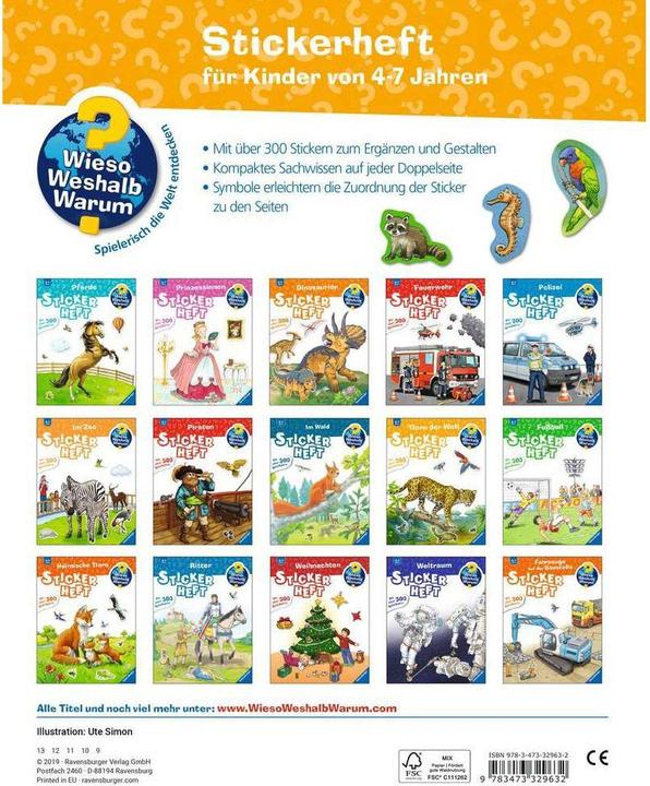 Image du produit Ravensburger Livret d'autocollants animaux du monde