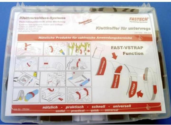 Produktbild Fastech Klettkoffer 200 Teile Universal (Klettkabelbinder, 200 Stk.)