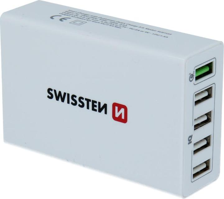 Actual product image Swissten USB Charger Qualcomm 3.0 Quick Charge + Smart IC with 5x USB 50W Power (50 W)