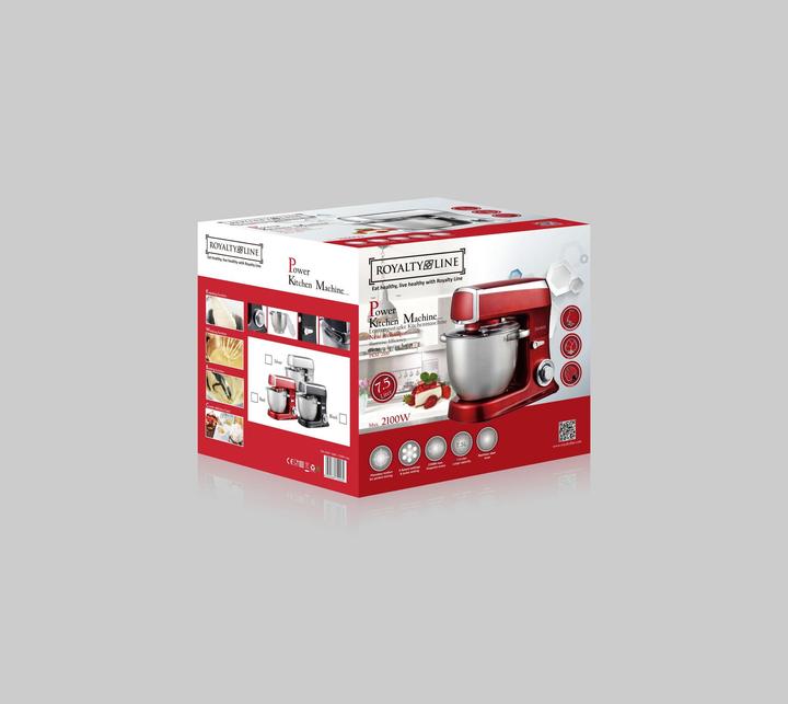 Actual product image Royalty Line PKM2100 Keukenmachine - Keukenrobot - 2100W - Keukenmixer met 6 Snelheidsstanden + LED, incl. G (2100 W)
