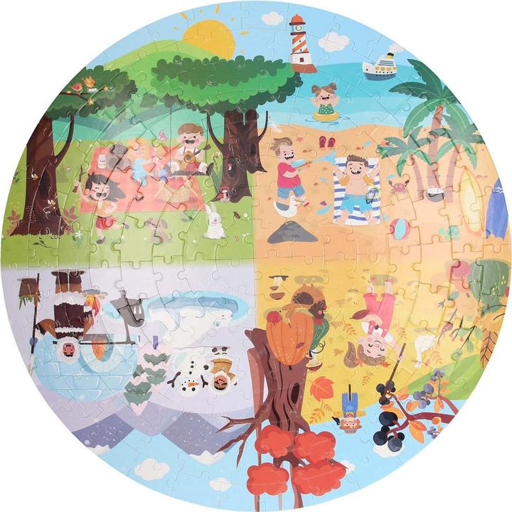 Immagine prodotto Puzzle rotondo in scatola di cartone - Quattro stagioni, 150 pezzi. (150 pezzi)