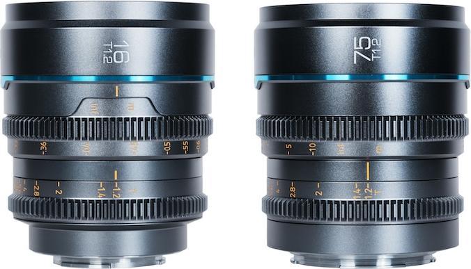 Sirui MS-2SRG Nightwalker Series 16 & 75mm T1.2 S35 Manual Focus Cine Lens Bundle (RF Mount, Gun Metal (APS-C / DX)