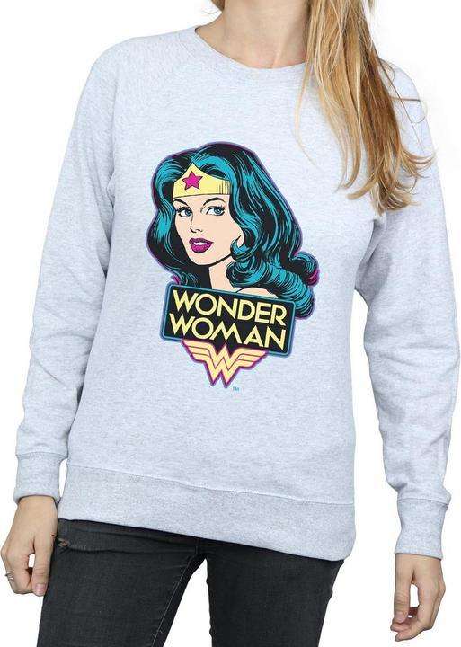 Wonder Woman Head Heather Sweatshirt