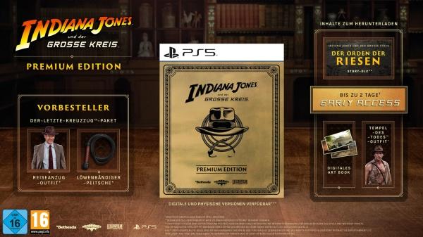 Actual product image Bethesda Indiana Jones und der grosse Kreis Premium Edition (PS5) (USK) (PS5, DE)