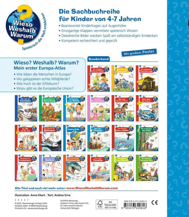 Image du produit Ravensburger Mein erster Europa-Atlas (Allemand, Andrea Erne, 2020)