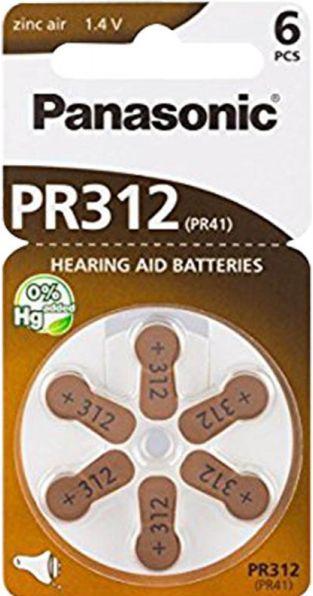 Immagine prodotto Panasonic Batterie per apparecchi acustici PR312 (6 pz., A312, 170 mAh)