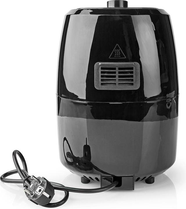 Actual product image Nedis Hot Air Fryer | 2.4 l | Timer: 30 min | Analogue | Aluminium / Black (EU plug)