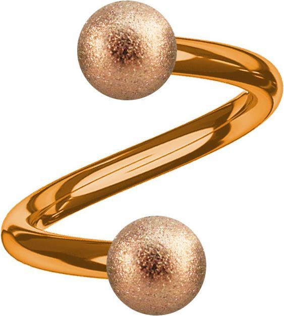 Image du produit Star Piercing Micro spirale or rose avec deux boules mouchetées (sans laiton, Acier chirurgical 316L)