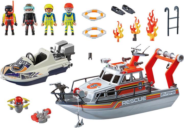 Produktbild Playmobil Seenot: Löscheinsatz mit Rettungskreuzer (70140, Playmobil City Life)
