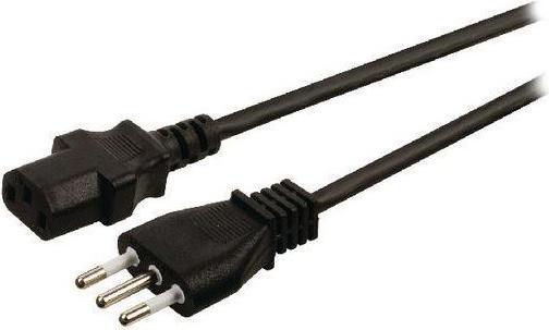 Image du produit RND Electronics Câble d'alimentation CA, prise italienne type L (S17) - IEC 60320 C13, 2m, noir (0.22 m)