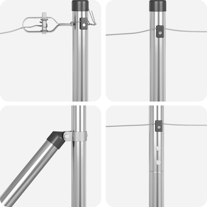 Immagine prodotto VidaXL Paletti per recinzione con punta 52 pezzi Ø32 mm 140 cm in acciaio zincato