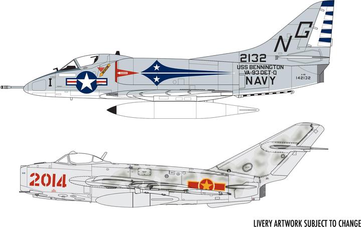 Actual product image Airfix Set Mig 17 and Douglas Skyhawk