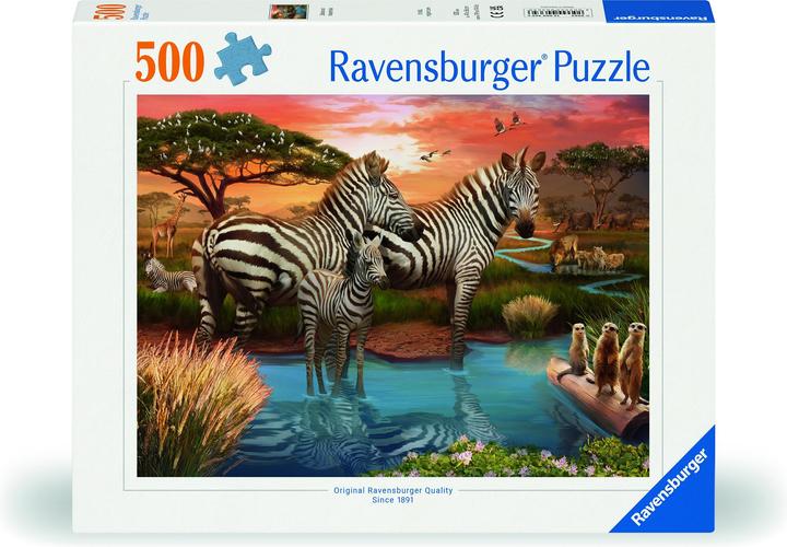 Actual product image Ravensburger Zebras at the waterhole (500 pieces)